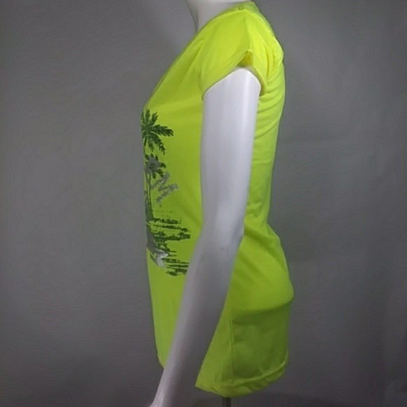 surf style Tops Neon Yellow Womens Graphic Tshirt Large Poshmark